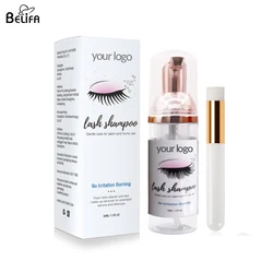 wholesale private label lash foam cleanser bottle with brush eyelash extension kit set vegan lash wash shampoo eyelash cleaning