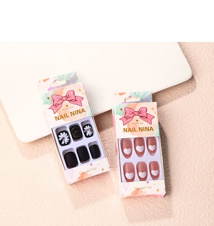 Оптовая продажа 16 видов дизайна, 24 шт./кор. ногтей Mix Размер удлиненный гроб балетки накладные ногати искусственные накладные ногти