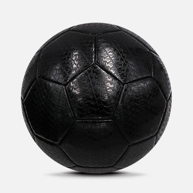 Tire shape Leather Soccer Ball Wholesale 32 Panels Shiny Black Street Soccer Ball Football