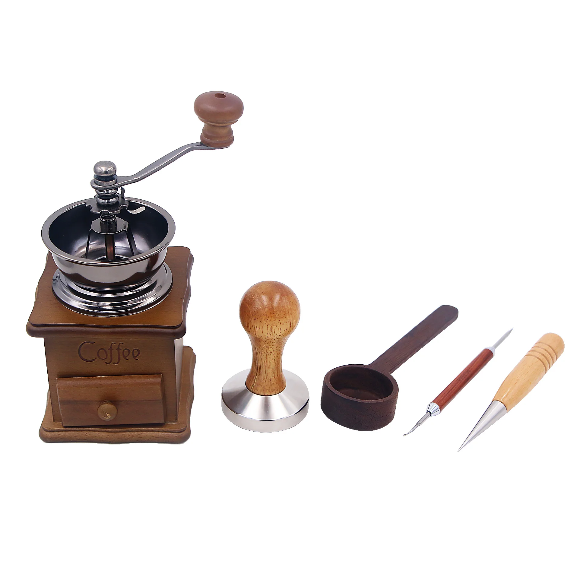 Wholesale 5 PCS Coffee Maker Gift Set Wooden Coffee Tools