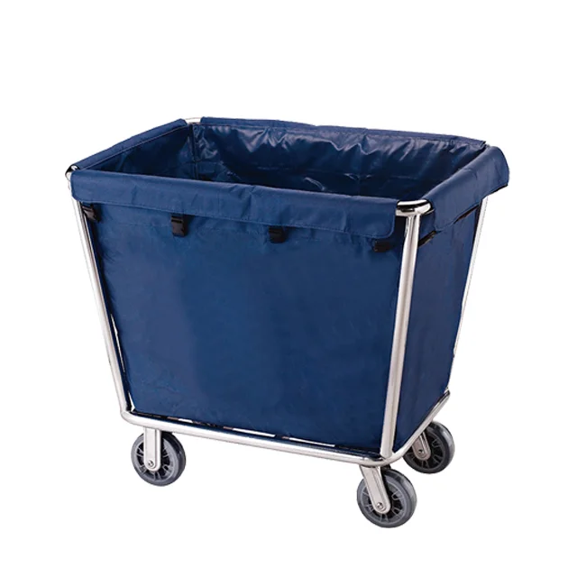 Commercial Large Cleaning Cart With Wheels Laundry Cart Trolley For Hotel