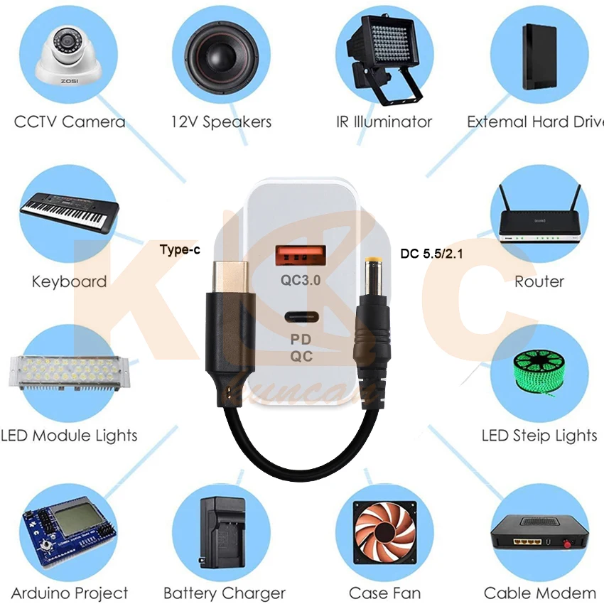 12V Pd триггер приманка Usb Эмулятор 3 5*1 35 мм trigeer дневные ходовые огни 12v Белый Тип C Dc/Dc разъем Type-C кабель