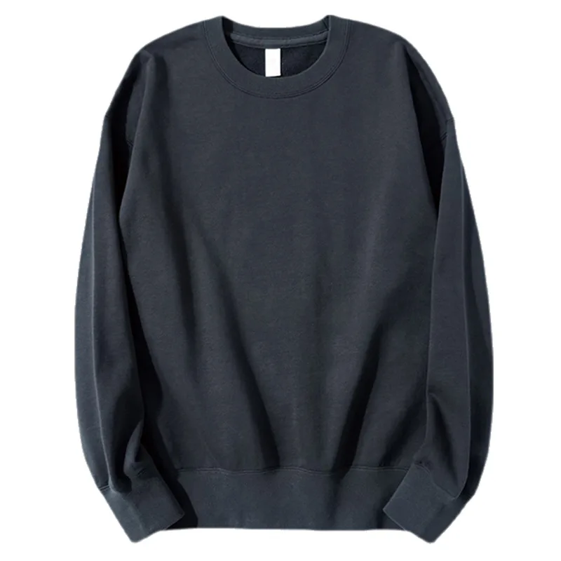 235g heavy Japanese vintage cotton long sleeve solid color shoulder loose thick T-shirt custom printing