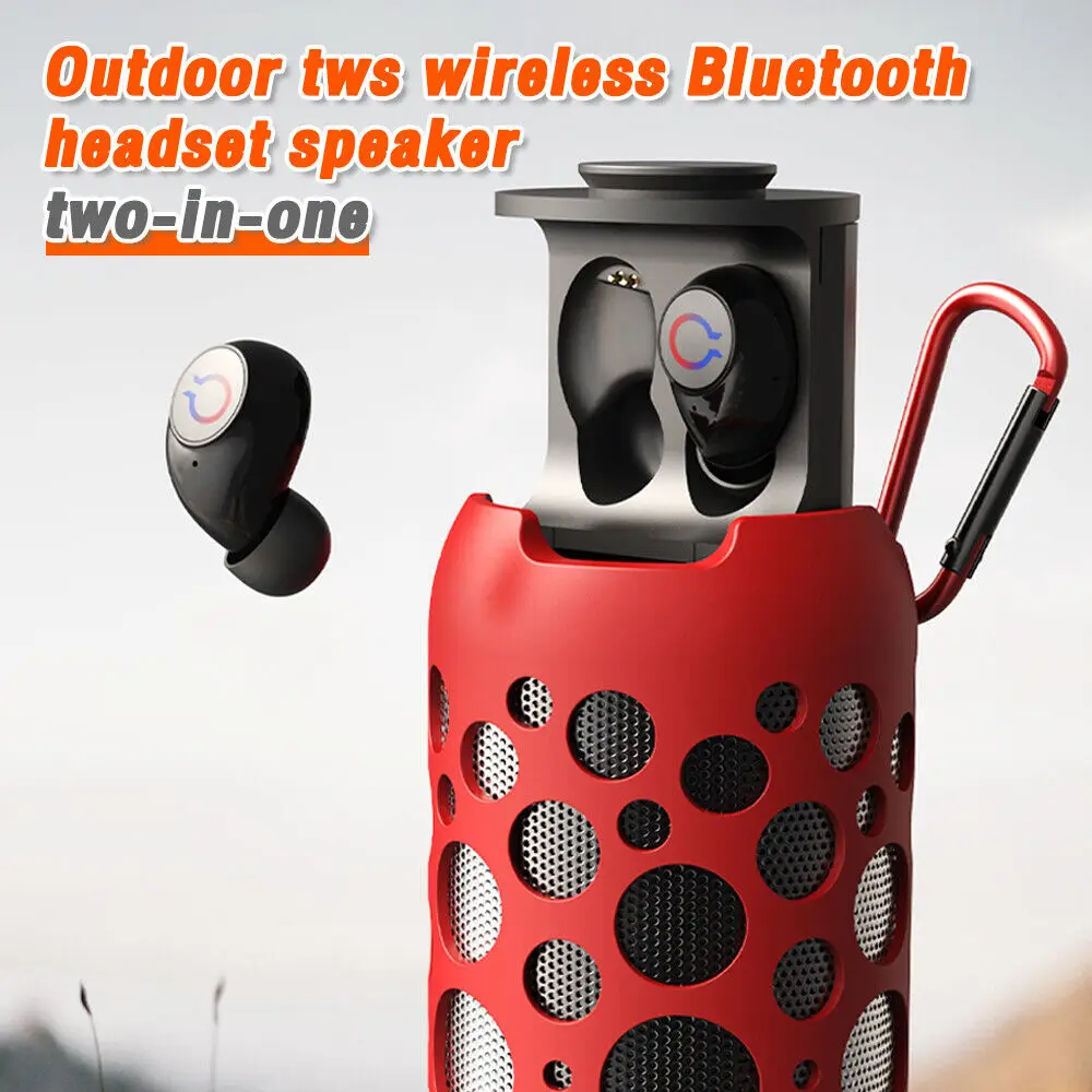 2023 Hot Selling 2 In 1 RGB Colorful Light Outdoor 2in1 Speaker With Headset BT Speaker With Headset Mini Portable