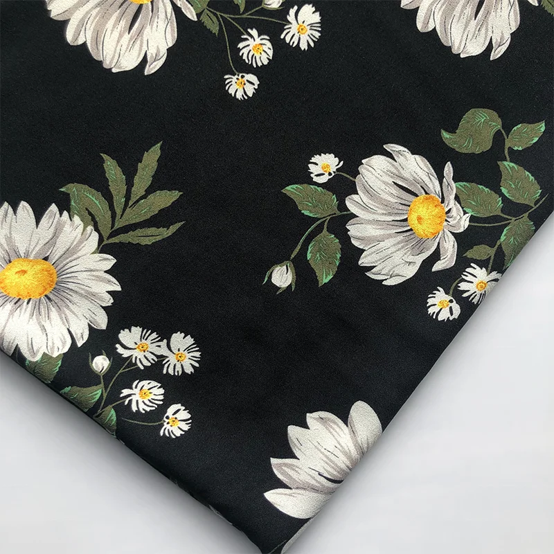 40*40 модная популярная вискозная ткань с принтом подсолнуха для женских тканей