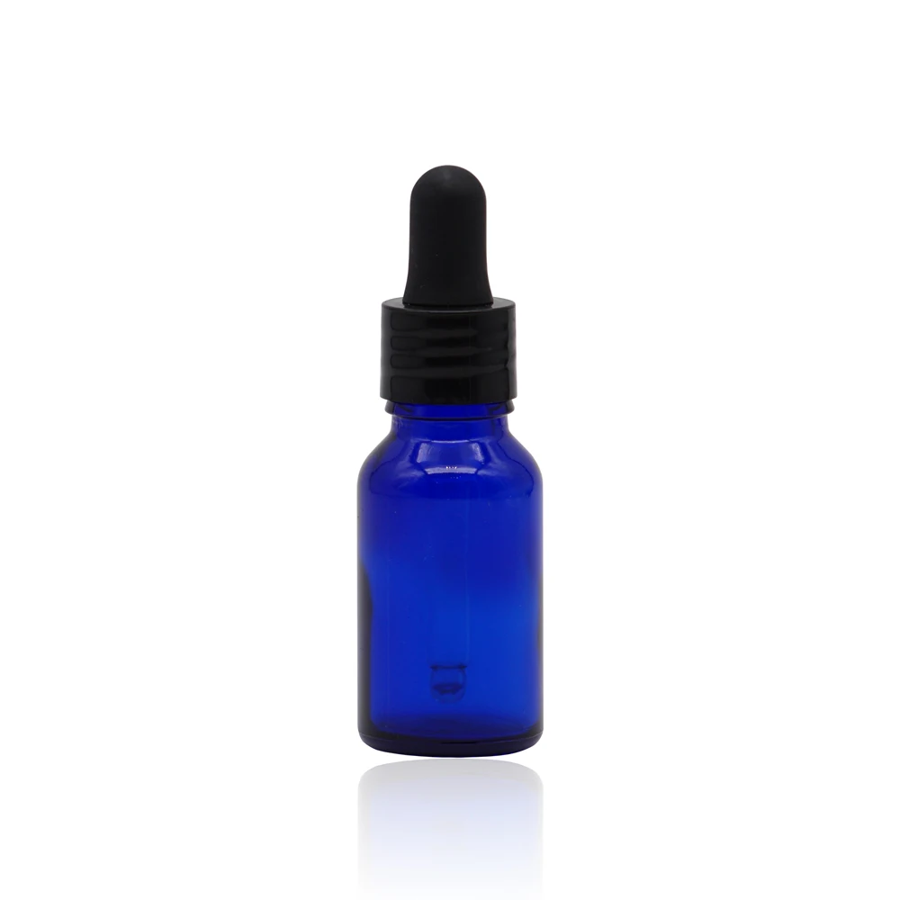 
Blue glass bottle 30 ml essential oil bottle with plastic dropper 