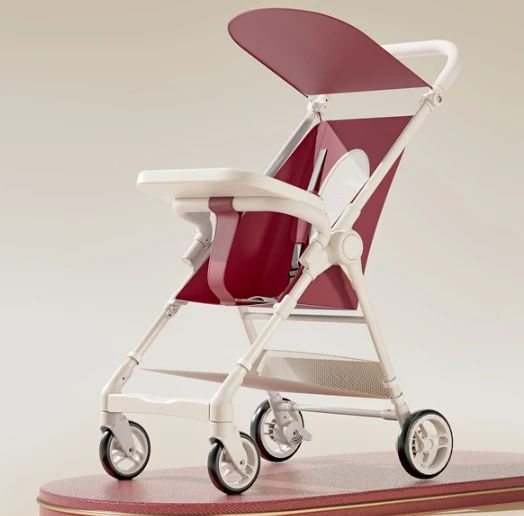 JXB Factory Wholesale Ultra Small Volume Cart Kids Silent Wheels Lightweight Baby Stroller With Detachable Dining Plate