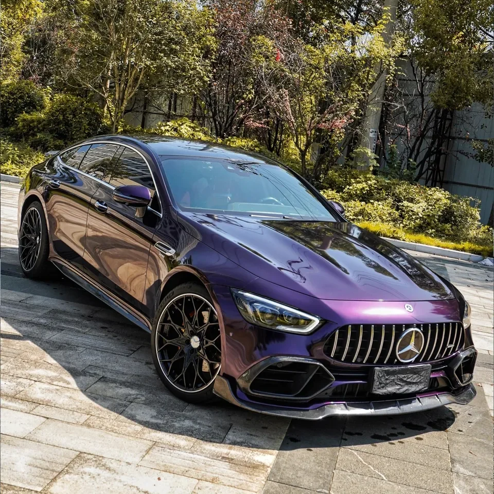 1.52*18m midnight purple super glossy metallic full body car vinyl wrap price vehicle wraps