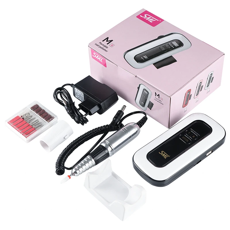 SML New Arrival 35000rpm cordless electric rechargeable nail drill machine file manicure pedicure portable nail dril