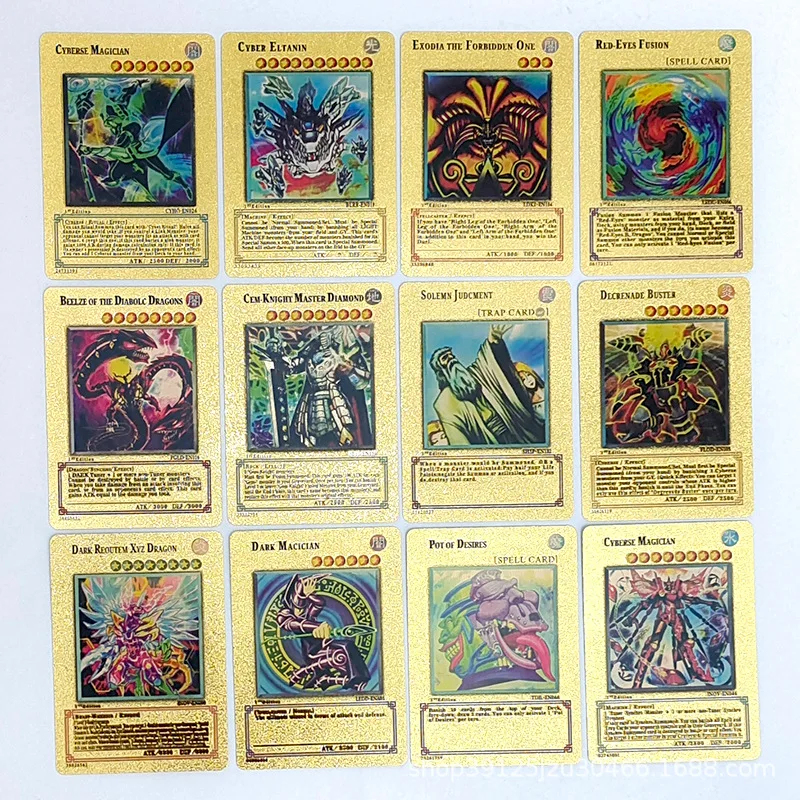 Hot Sale 55pcs/box PVC Waterproof Gold foil  Trading Card Games English Stamp Anime Yu Gi Card Collection Collection for Kids