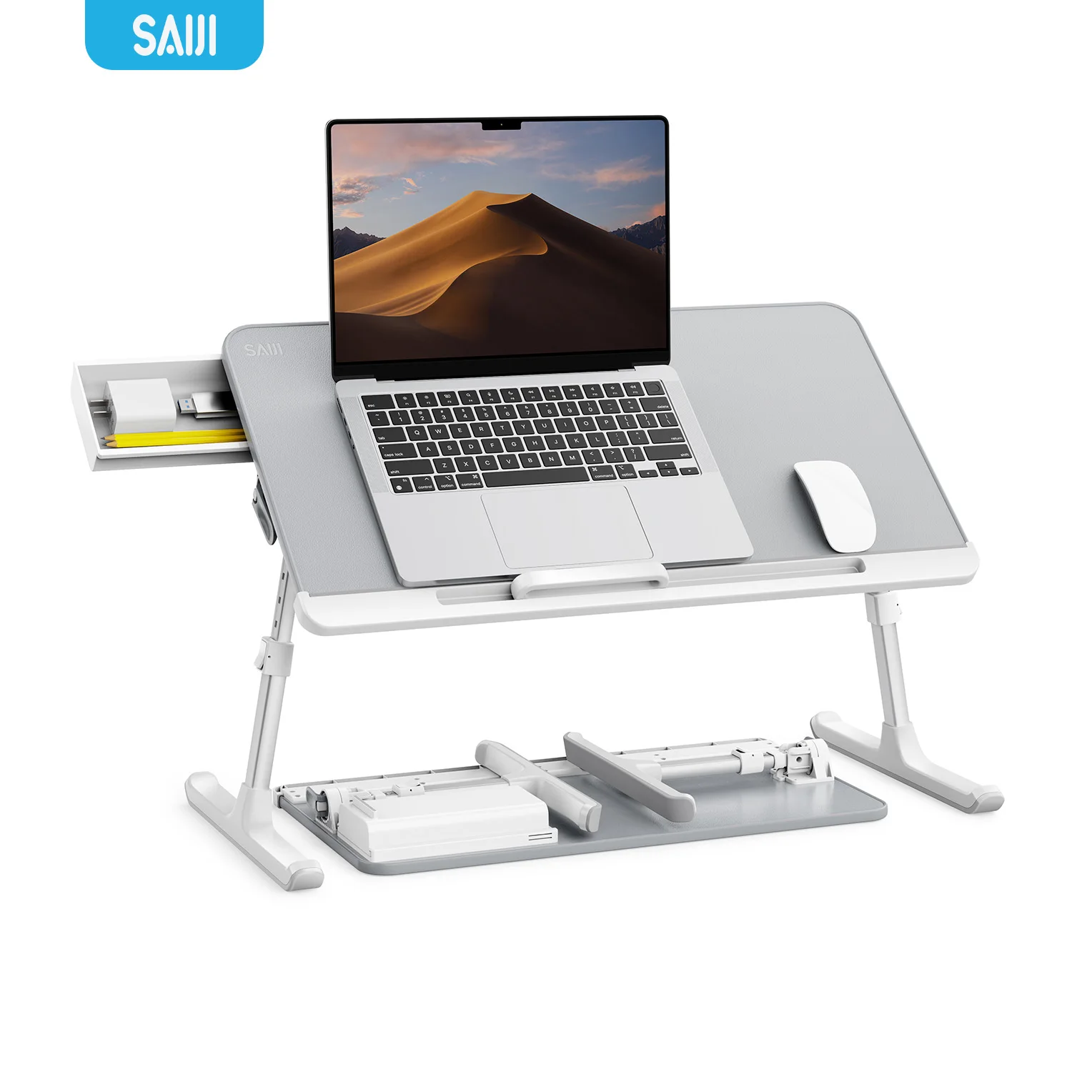 Factory OEM Order accepted STUDY Lap Desk Foldable Workstation Notebook Riser PVC Leather Ergonomic Adjustable Laptop table