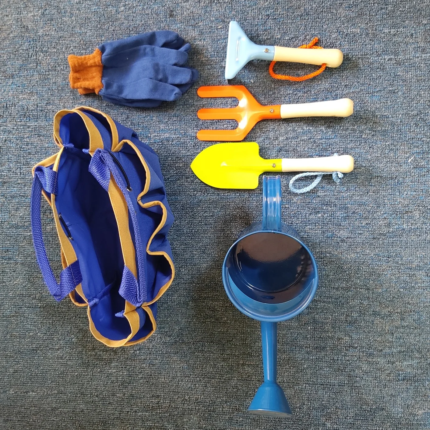 Children Garden Toys Metal shovel rake watering can kids garden tool set