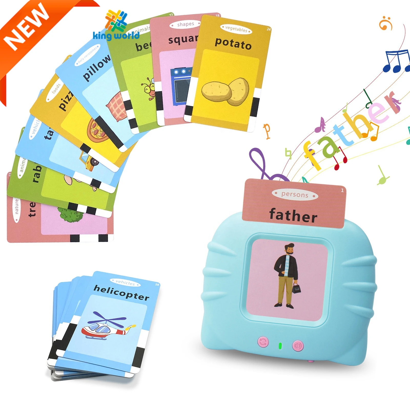 Amazons Hot Sale English Arabic French Spanish Language Early Educational Toys Toddlers Learning Machines Talking Flash Cards