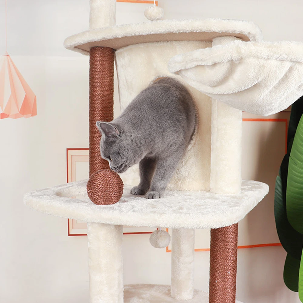 Amazon Top Seller Pet Product Cat Tree Tower Condo Scratcher Furniture Kitten Pet House Hammock Sisal wood comfortable plush