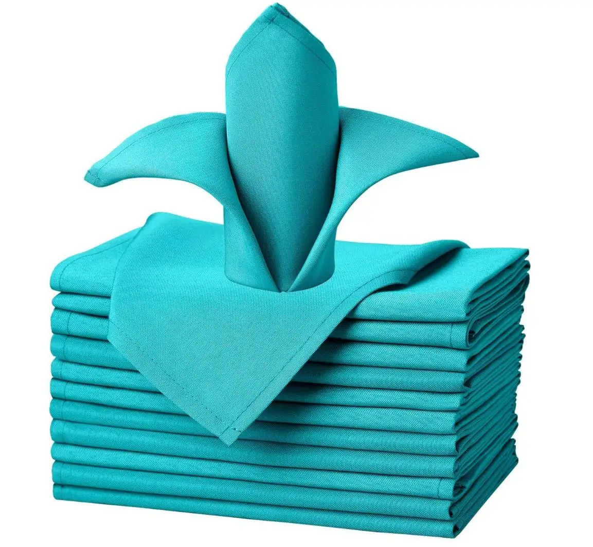 Teal Blue Cloth Napkins square21 inch Washable Polyester Dinner Soft Table Napkins for Wedding Party Dining Banquet