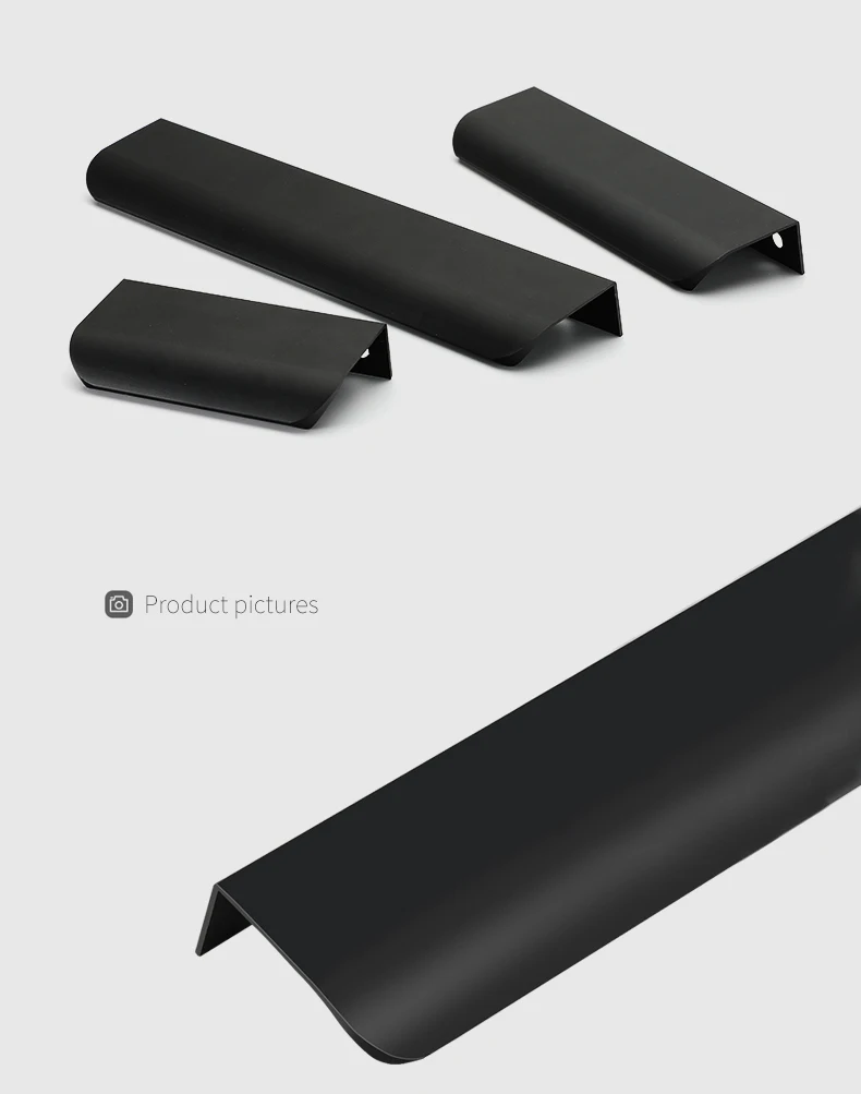 AIMINO Aluminum Metal Hidden Drawer Hardware Kitchen Cabinet Pull Handles