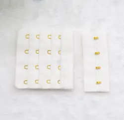 Customize colorful Hook and Eye Tape Bra underwear accessories 4 rows 4 hooks White Strap extender