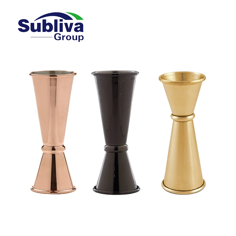 Copper/Gold/Gunmetal Black Plated Banded Double Jigger 30/50ml