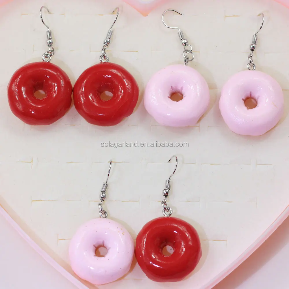 Drop Earrings Handmade Candy Color Cute Cartoon Food Cake Donuts Fashion Jewelry Lovely Valentines Gift Melaleuca cake