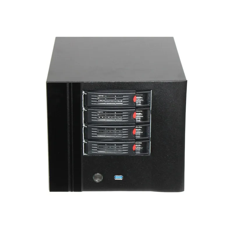 Оптовая продажа Заводская цена 4 bay сервер случае сети nas сервер хранения мини itx случае с горячей замены