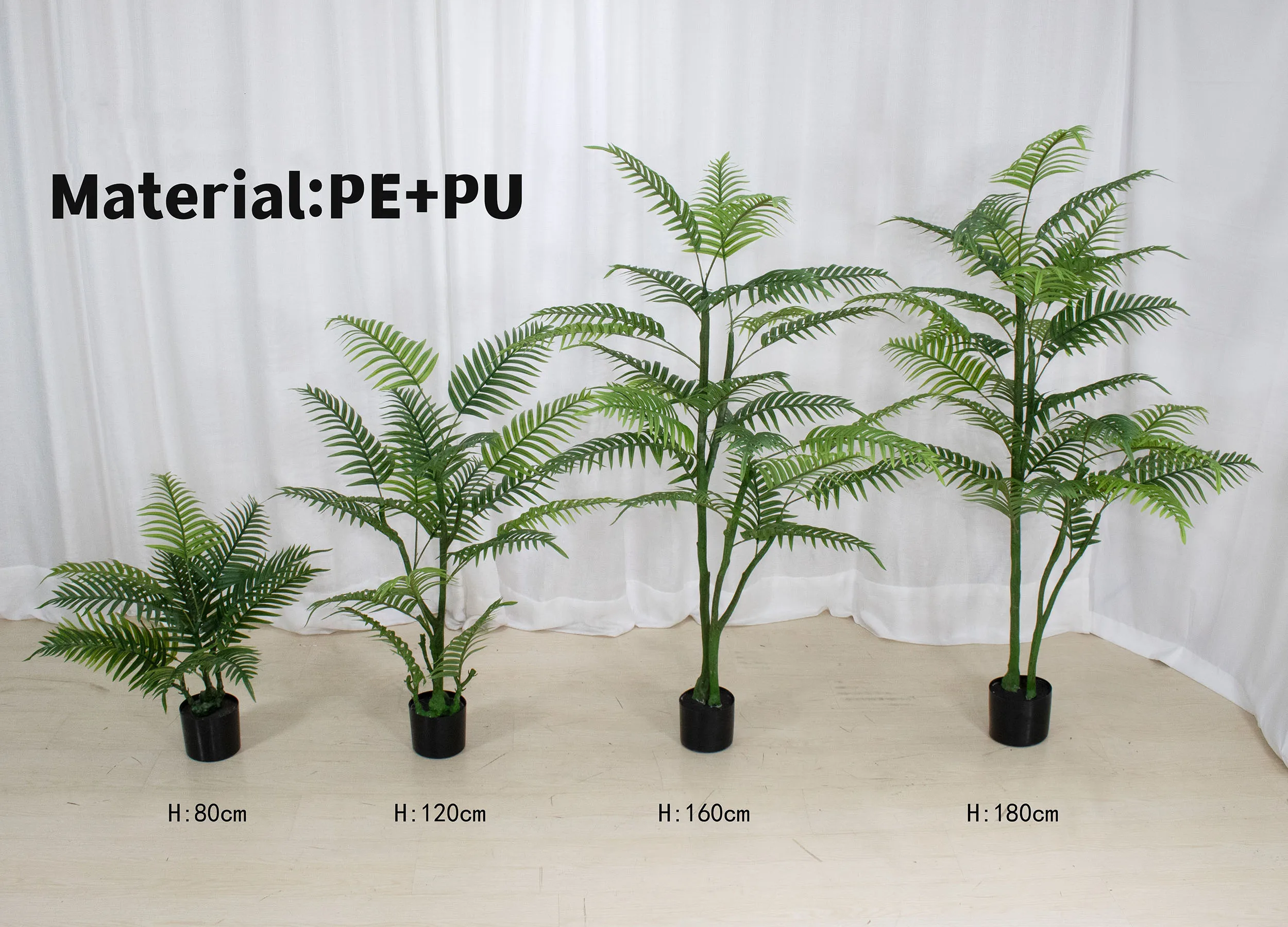 Garden OrnamentGreen Faux Areca Palm Plants Plastic Artificial Potted Kwai Palm Tree For House Living Room Decor
