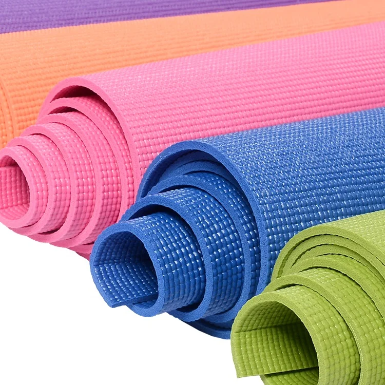 PVC Yoga Mat with Carry Strap for Yoga Fitness and Floor Workout at Home and Gym
