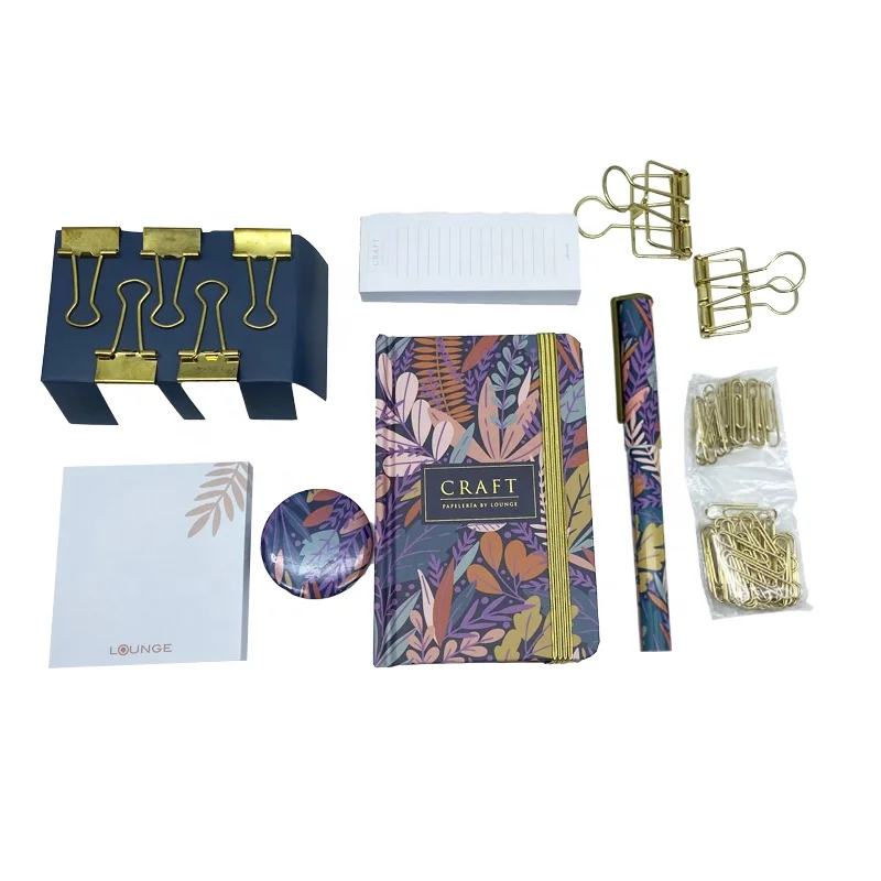 2024 New Product Idea Popular Stationery For Office Business Gift Sets Luxury Notepad Paper Clip Stationery Sets