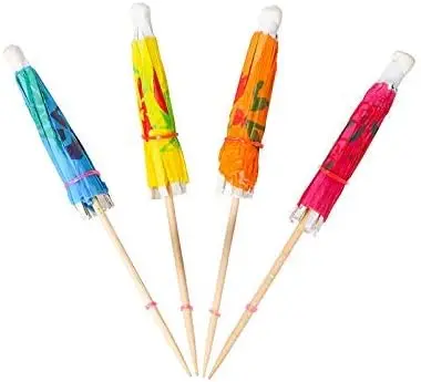 Cocktail Parasol Umbrella Sticks, Umbrella Toothpicks for Drinks, Party