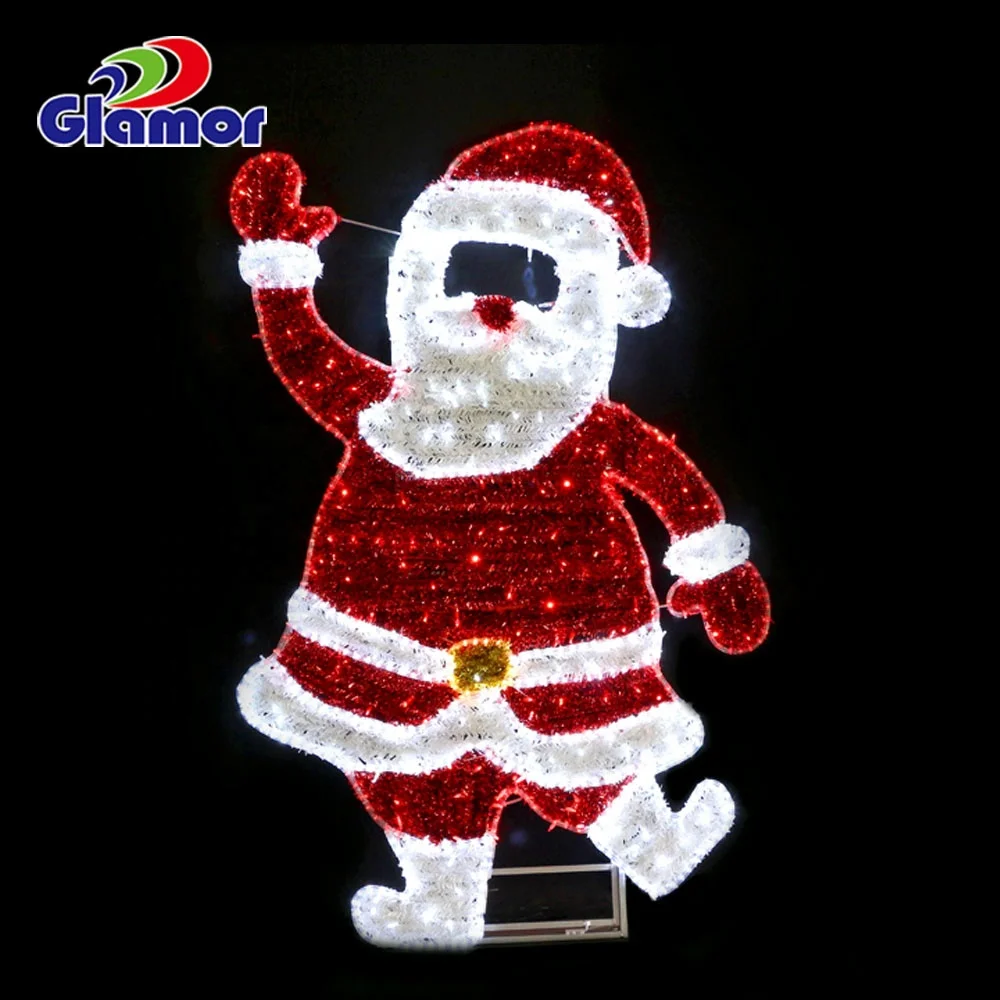IP65 waterproof Indoor shopping mall or outdoor project use Christmas decoration 2D Santa Claus LED photo taking motif lights