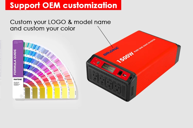 Intelligent 1500w off grid pure sine wave dc 12v 24v 36v 48v to 100v 110v 120v ac power inverter