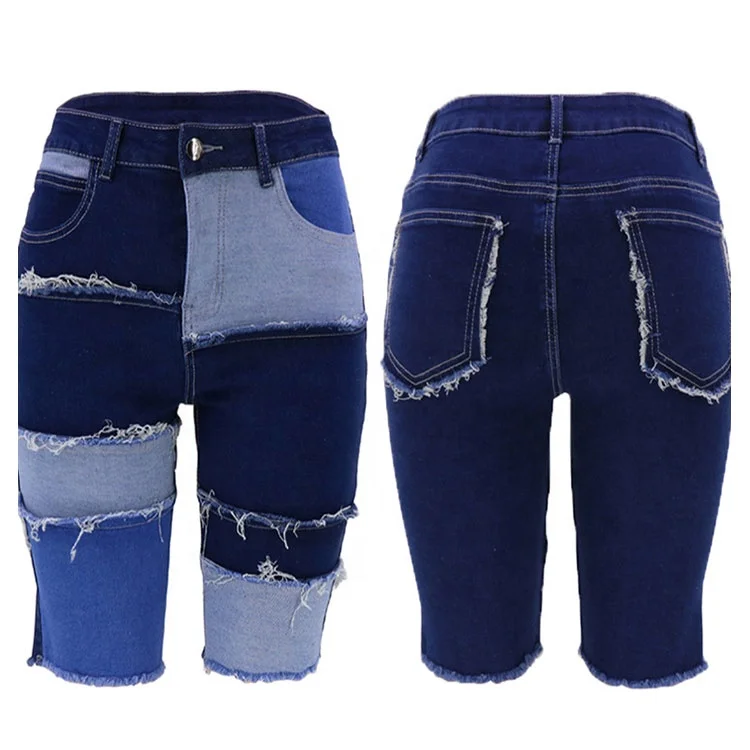 Denim Women Short Waist Elastic Waisted Womens Summer Jean Black Booty Woman High Wasted Jeans Shorts
