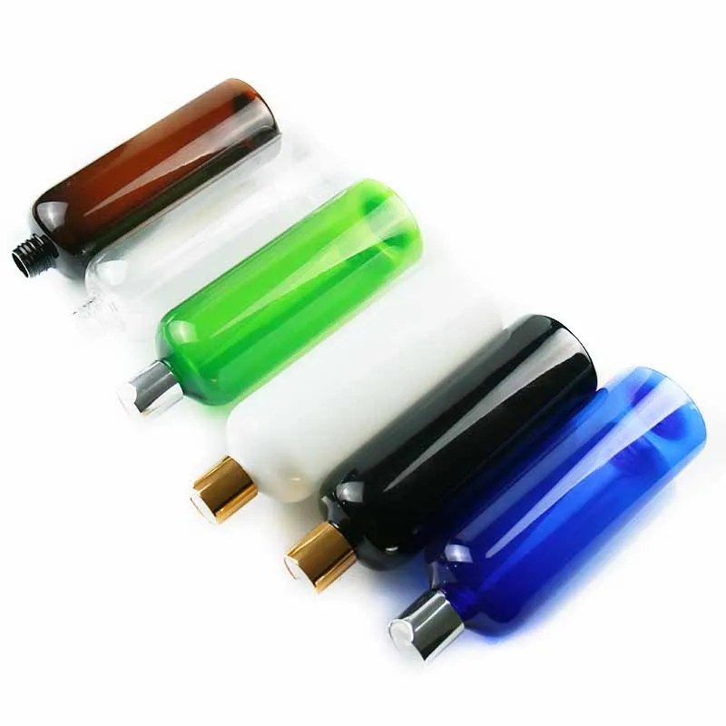 PET Plastic Lotion Bottles 200ML 250ML 300ML 500ML Black Cosmetic Body Wash Shampoo Shower Gel Refillable Bottle with Disc Cap