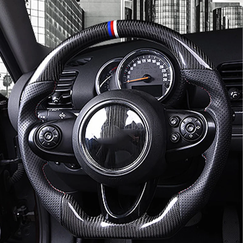 tantan  Real Carbon Fiber Steering Wheel Cover For F series Black and Red Color Available Factory Wholesale Interior Accessories