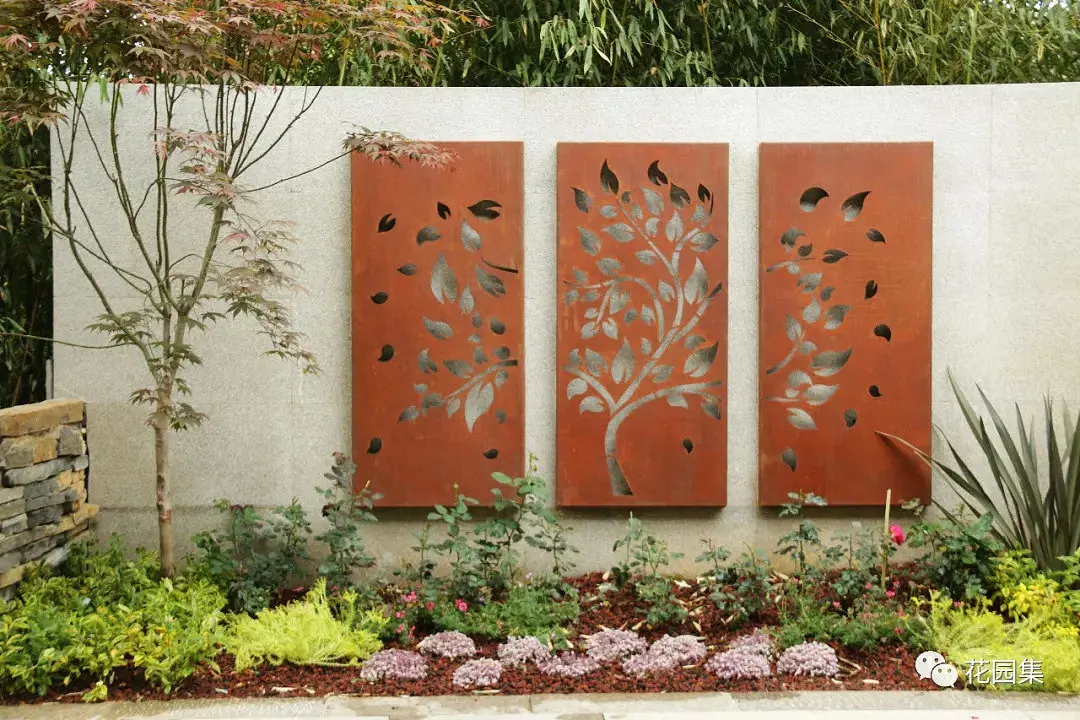 Interior sliding board of house gold wood hanging panel laser cut design aluminum wall living partition room divider movable