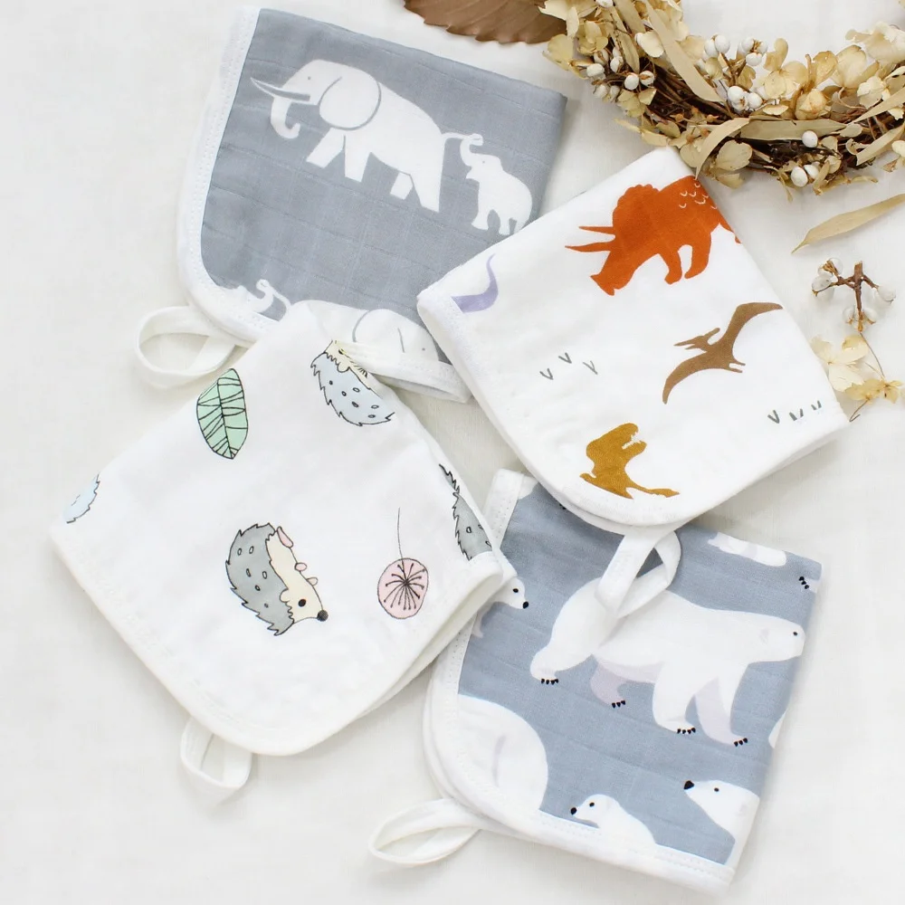 Baby six layer gauze wrap handkerchief for newborn baby Muslin saliva towel face square towel