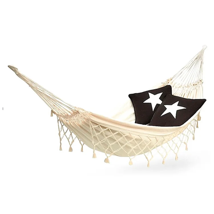 Nicaragua Rocking Wide Canvas Hammock Crochet Macrame Swing