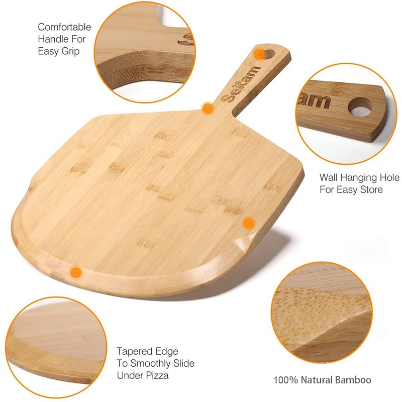 Bamboo pizza peel tray bread snack steak wooden pizza baking pizza shovel