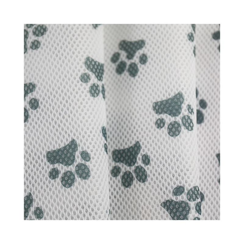 Cute cat paw print mesh fabric for laundry bag sprinted sandwich mesh  spacer fabric