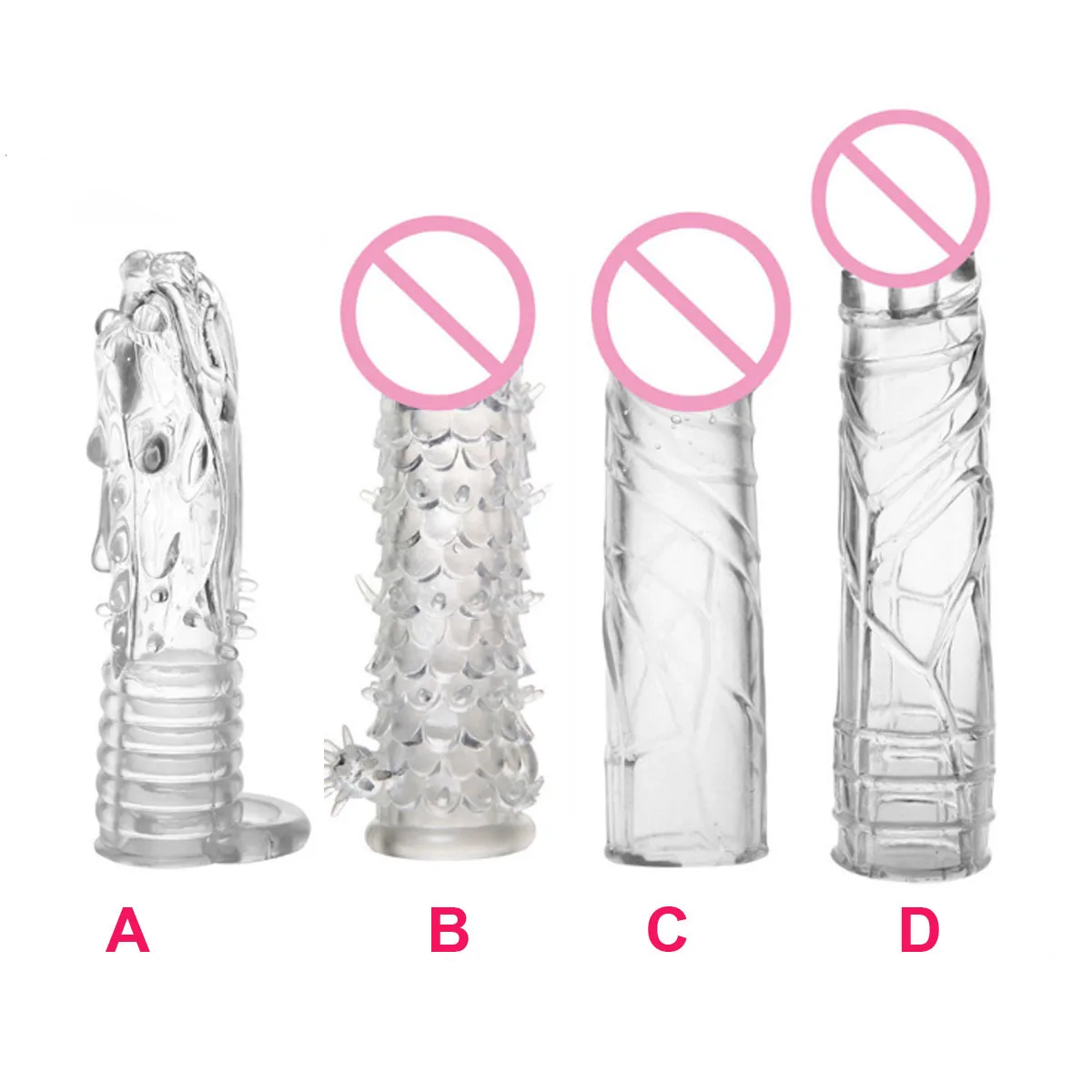 Wholesale Sex Silicone Condom Penis Sleeve Crystal Condom For Men