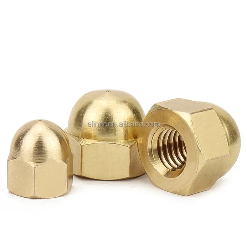 Cap Hex Nuts Decorative Dome Head Cover Semicircle Acorn Nut Solid Gold Hex Decorative Dome Head Cover Semicircle Acorn Nut