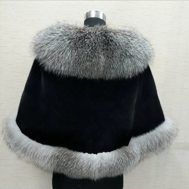 
Latest Design Elegant Style Winter Ladies Faux Fur Cape 