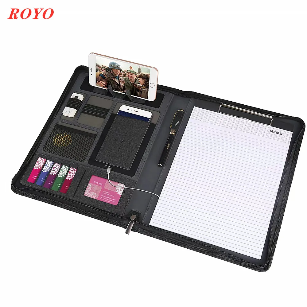 Multifunction Notebook LED Light Power Bank Wireless Charging Notebook With 8/16/32GB U Disk