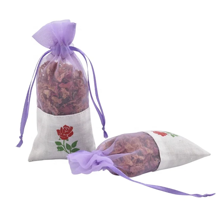 Custom-Air-Freshener Organza Bag lavender buds Scented sachet for Promotional Gift Items