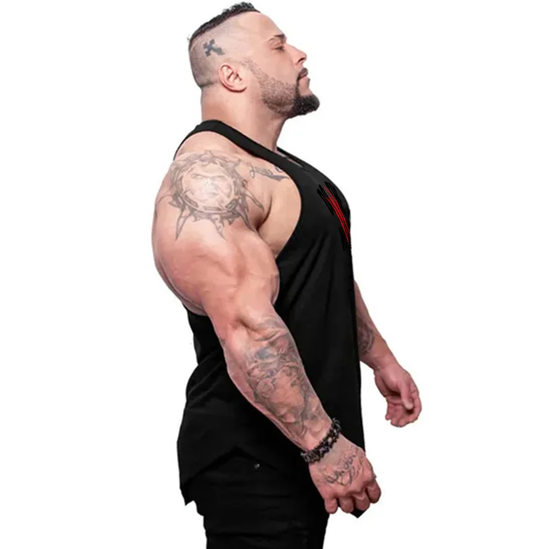 Running Vest Men Cotton Workout Compression Shirt Bodybuilding Fitness Tank Top Men Breathable Gym Clothing Male Sport Shirts