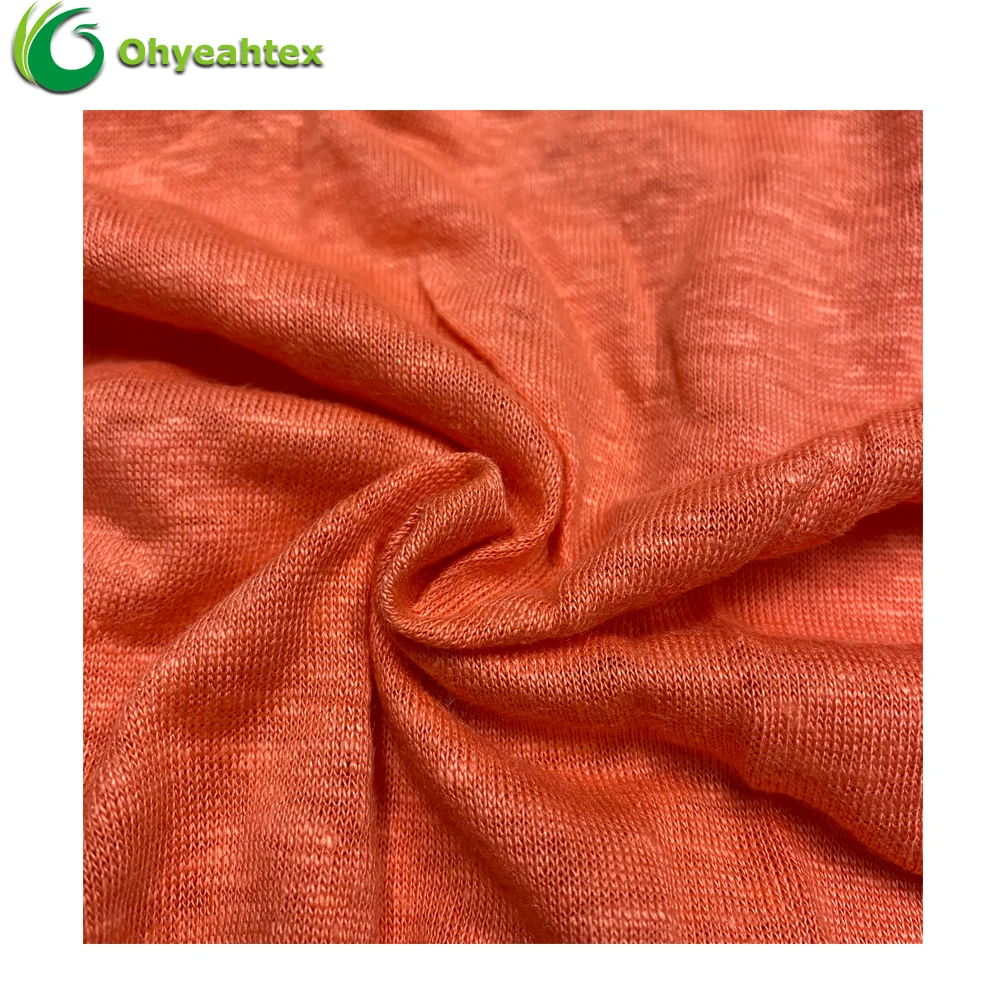 
Organic Sustainable Knitted 100% hemp Material Single Jersey Fabric For Sofa 