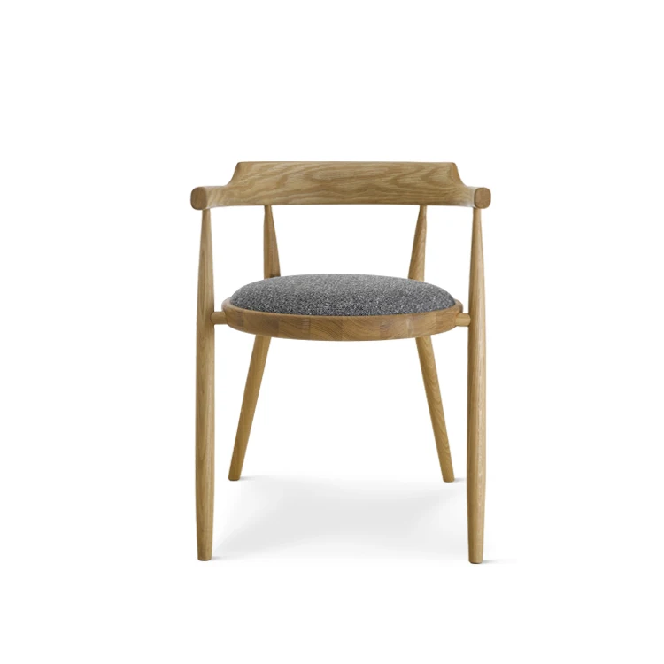 HONGJIA HJCH2113O-03 Newest Hot Sale High End Fas Class Of Lumber Single Solid Bend Wood Rail Round Seat Chair