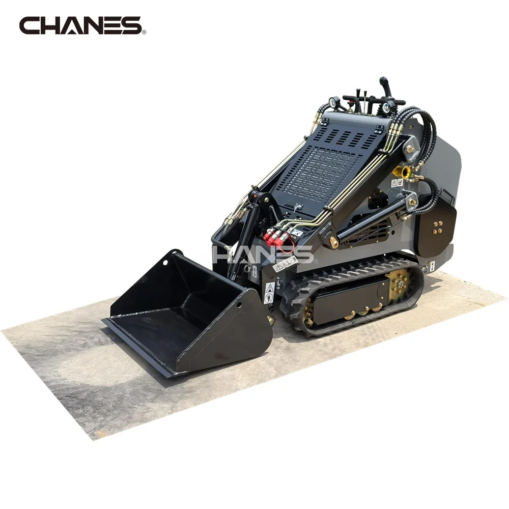 China real hydraulic joysticks control gas power mini skid steer loader EPA gasoline engine petrol engine 33 inch wide weights