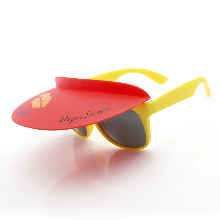 2024 Fashion cute cartoon visor hat style colorful children kids boy sunglasses girls manufacture  custom shade UV sun glasses