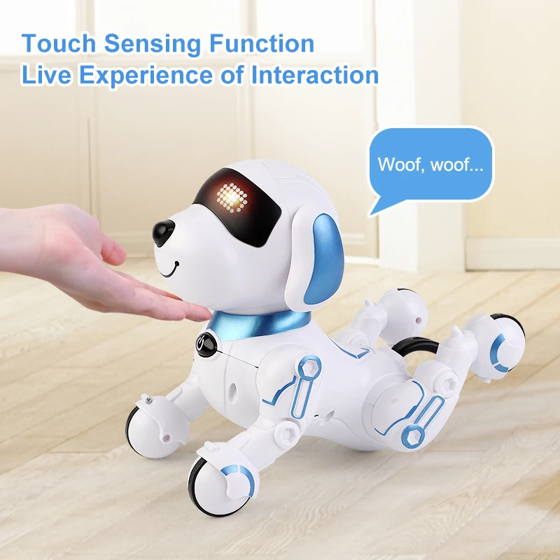 2024 Hot Sale Remote Control Dog sounding 360 Rolling-ove Smart Programmable Walking Dancing  Educational Dog Robot