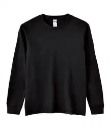 Custom Logo Printing 100% Cotton Long Sleeve Round Collar Solid Color T-shirts For Men